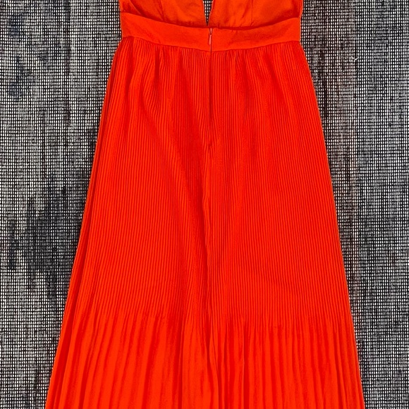 Fame and Partners Chiffon Pleated Low Cut Maxi Dress, Size 2, XS - Picture 8 of 14